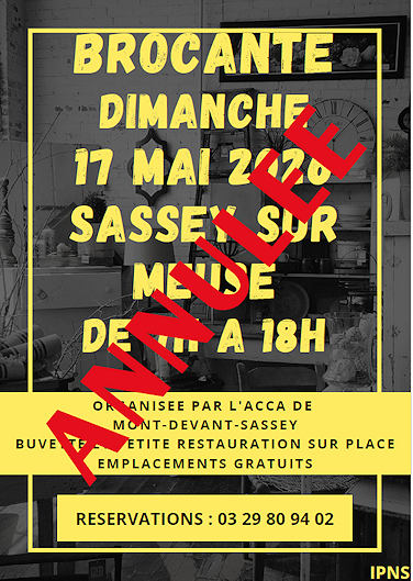 Brocante à Sassey-annulée le dimanche 17 mai